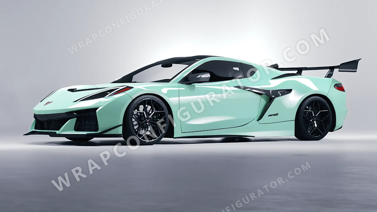 Green Chevrolet Corvette ZR1 2025 wrapped in Colourshield PPF by HyperPro Mint Green HGF80-P