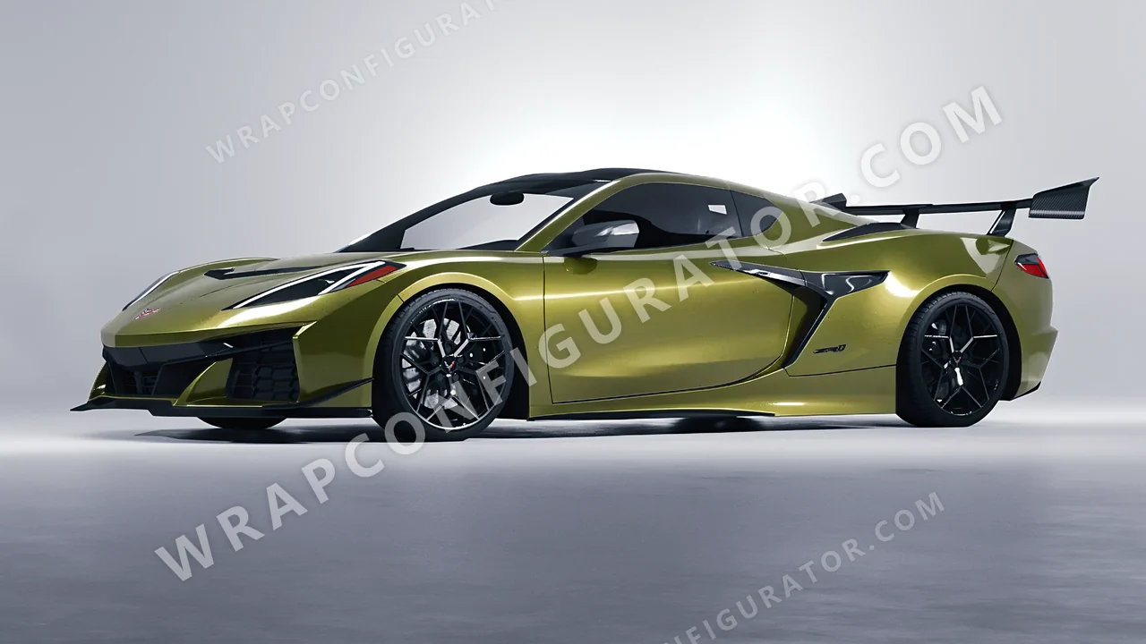 Green Chevrolet Corvette ZR1 2025 wrapped in Colourshield PPF by HyperPro Olive Green HGM25-P