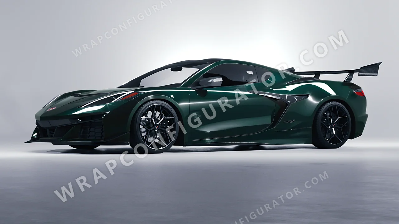 Green Chevrolet Corvette ZR1 2025 wrapped in Colourshield PPF by HyperPro Sacramento Green HGF35-P