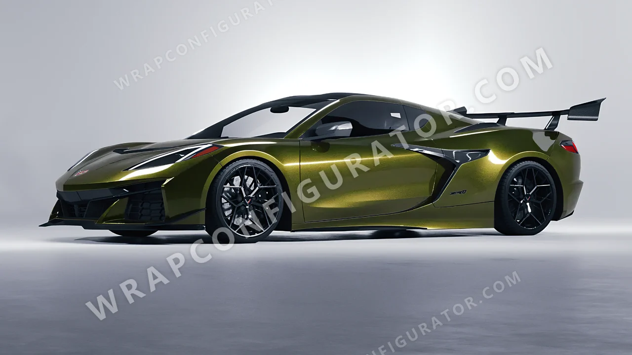 Green Chevrolet Corvette ZR1 2025 wrapped in Colourshield PPF by HyperPro Seaweed Green HGM47-P