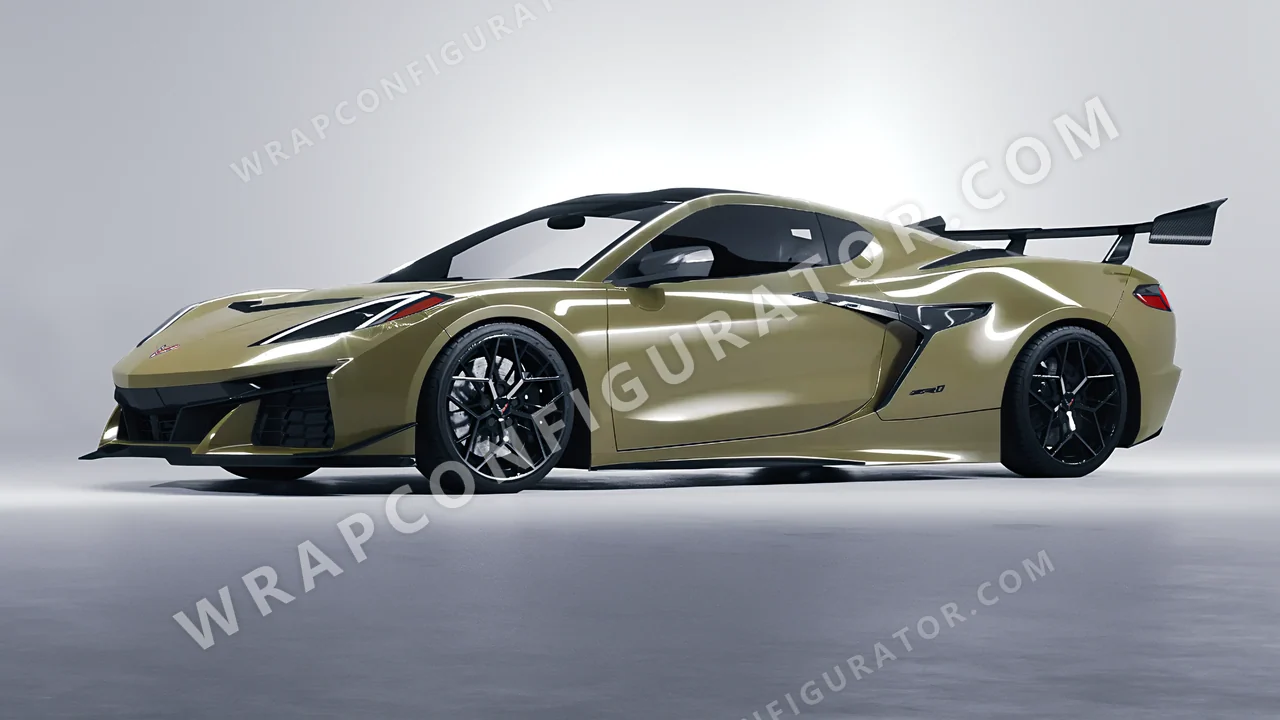 Green Chevrolet Corvette ZR1 2025 wrapped in Inozetek Dynamic PPF Khaki Green DPPF932