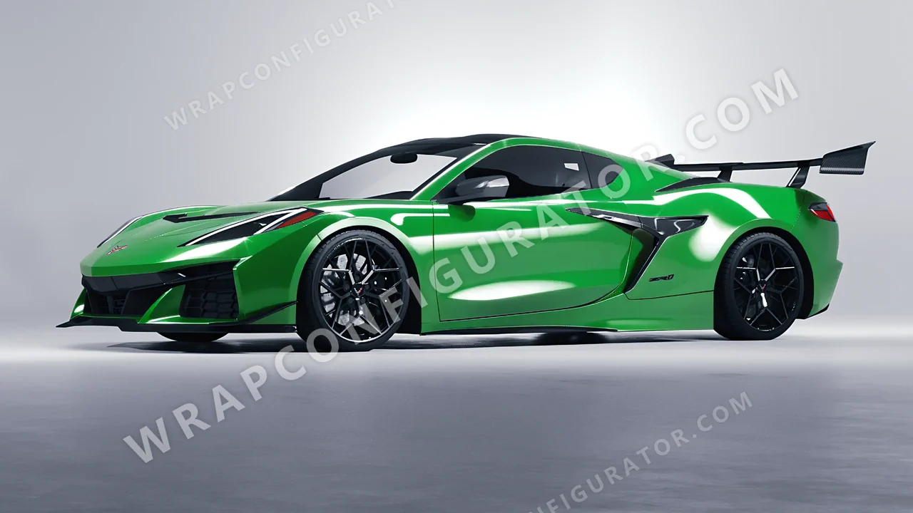 Green Chevrolet Corvette ZR1 2025 wrapped in ORACAL Grass Green 970RA-602G