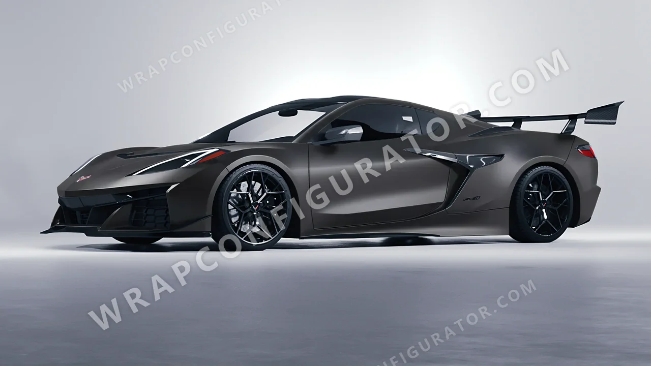 Grey Chevrolet Corvette ZR1 2025 wrapped in 3M Matte Charcoal Metallic M211