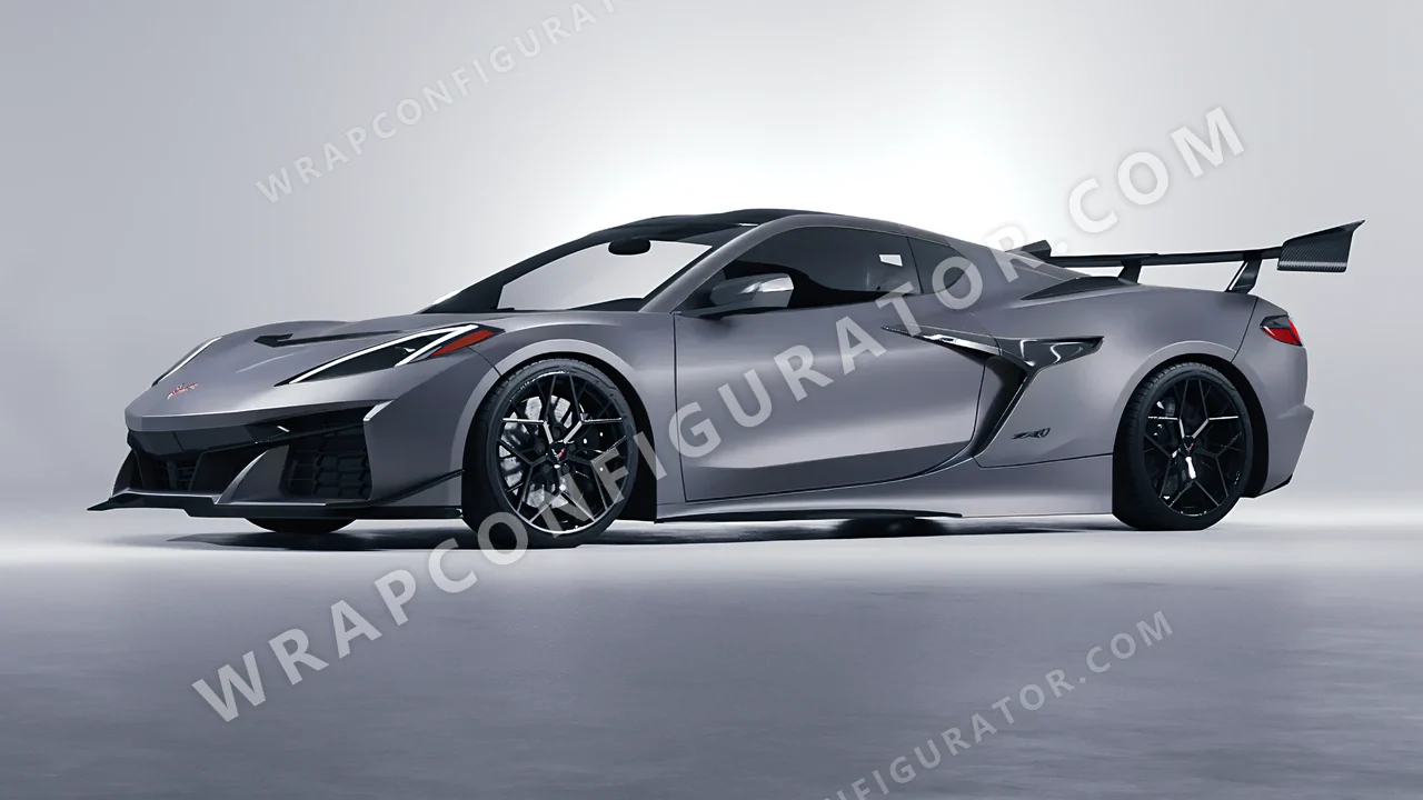 Grey Chevrolet Corvette ZR1 2025 wrapped in 3M Matte Gray Aluminum M230