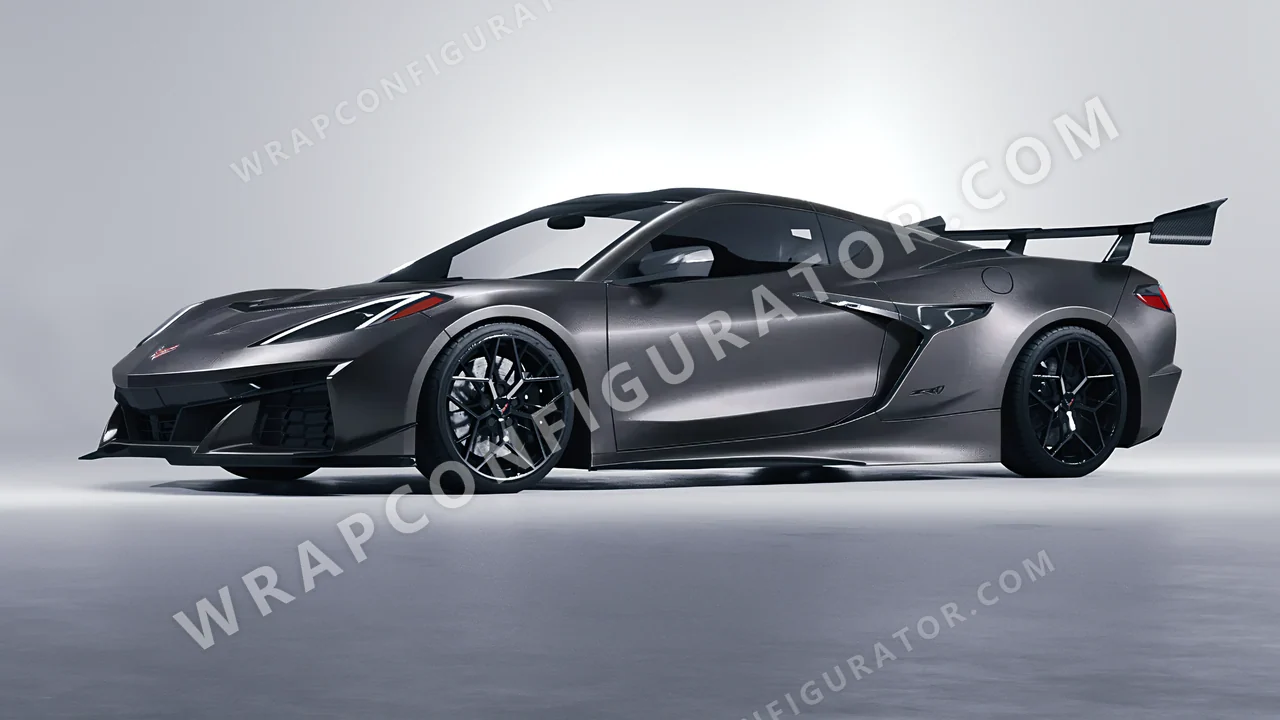 Grey Chevrolet Corvette ZR1 2025 wrapped in Avery Dennison Dark Grey SW900-854-M
