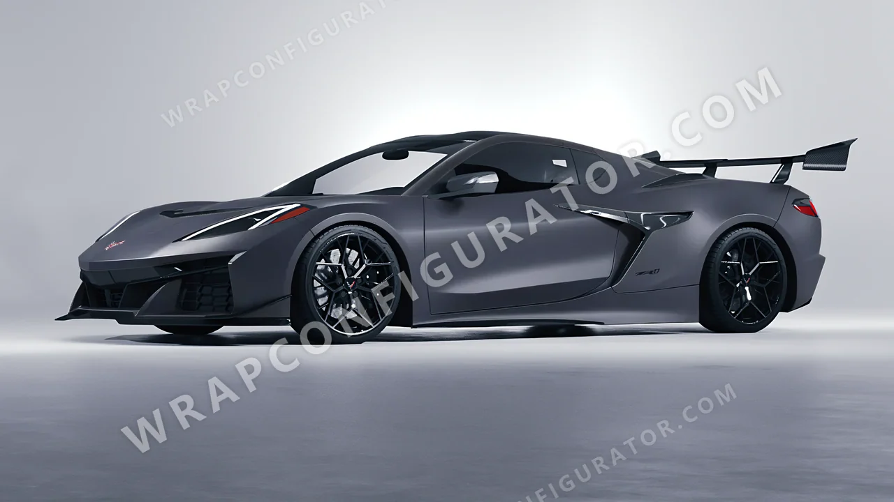 Grey Chevrolet Corvette ZR1 2025 wrapped in Avery Dennison Dark Grey SW900-856-O