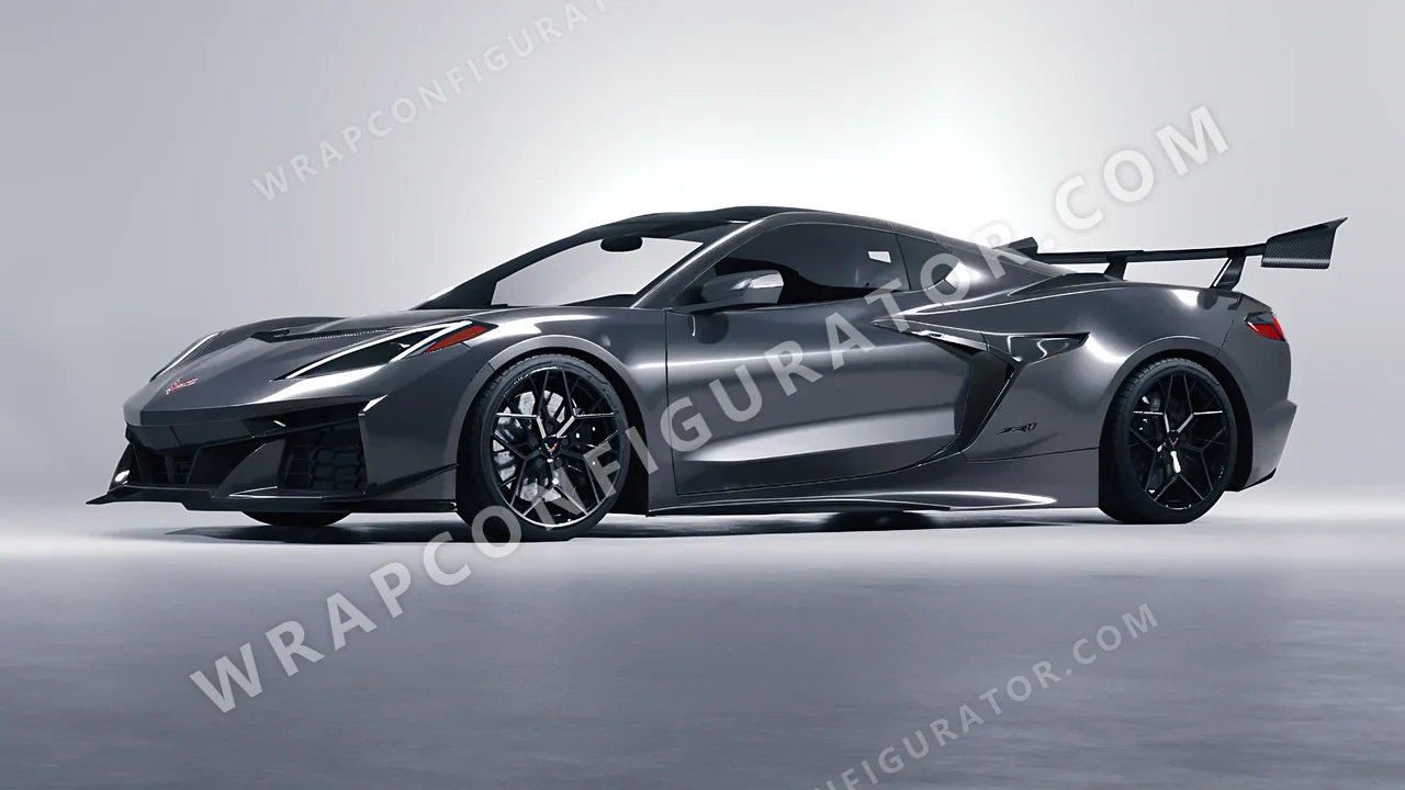 Grey Chevrolet Corvette ZR1 2025 wrapped in Avery Dennison Dark Grey SW900-865-O