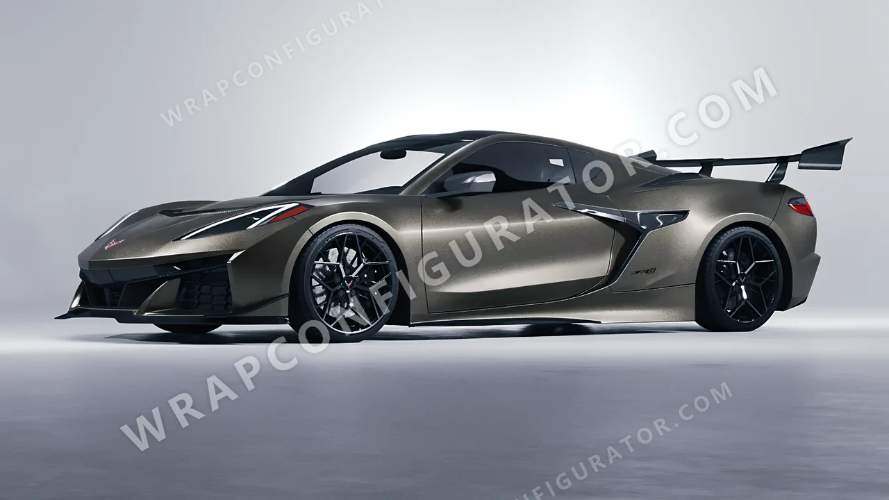 Grey Chevrolet Corvette ZR1 2025 wrapped in Avery Dennison Gunmetal SW900-840-M
