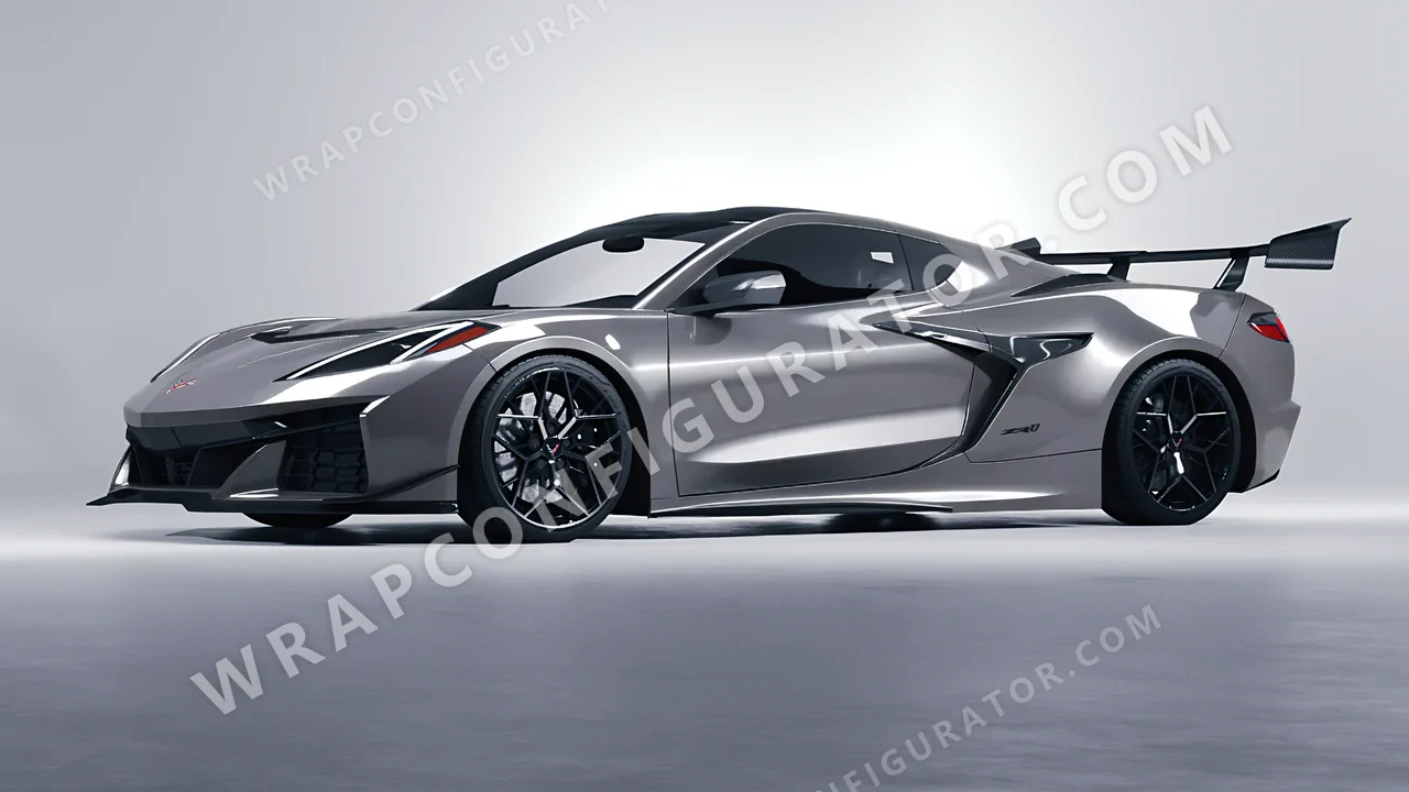 Grey Chevrolet Corvette ZR1 2025 wrapped in Avery Dennison Misty Grey SW900-827-O