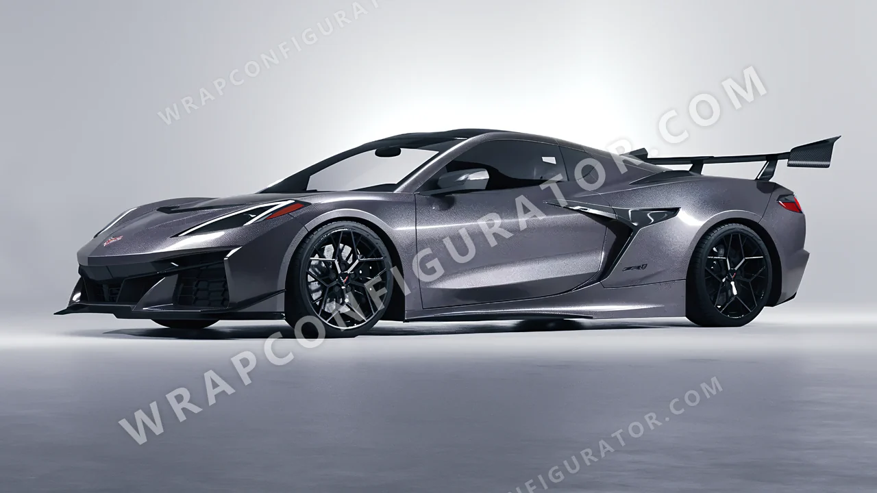 Grey Chevrolet Corvette ZR1 2025 wrapped in Avery Dennison Pride Prismatic Grey SW900-879-M