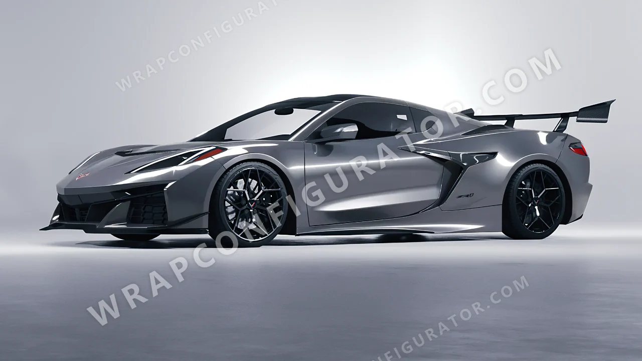 Grey Chevrolet Corvette ZR1 2025 wrapped in Avery Dennison Rock Grey SW900-821-O