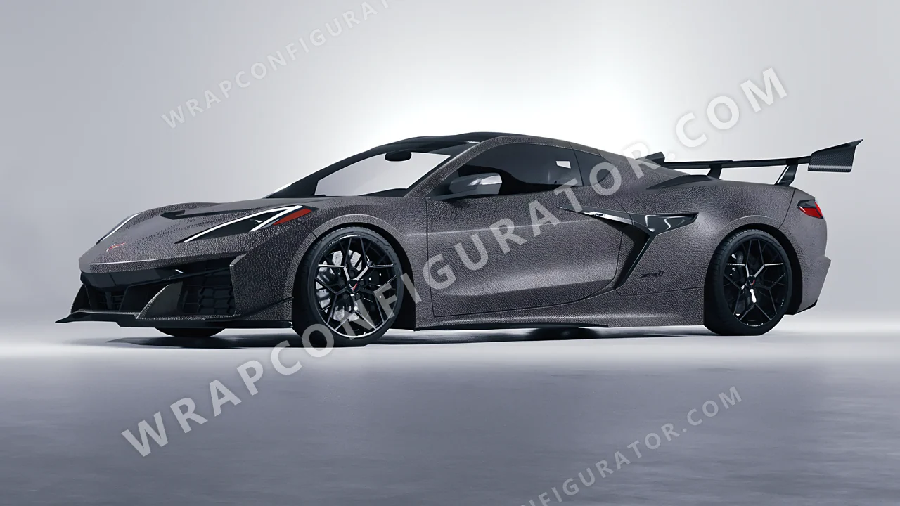 Grey Chevrolet Corvette ZR1 2025 wrapped in Avery Dennison Rugged Bedrock Grey SW900-824-X