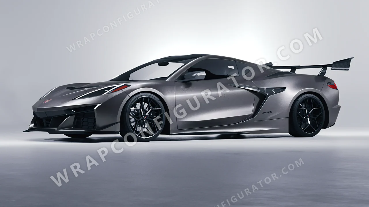 Grey Chevrolet Corvette ZR1 2025 wrapped in Avery Dennison Spy Grey SW900-828-M