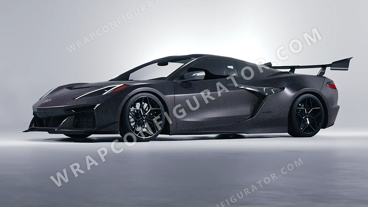 Grey Chevrolet Corvette ZR1 2025 wrapped in Colourshield PPF by HyperPro Dark Gray GLF01-P