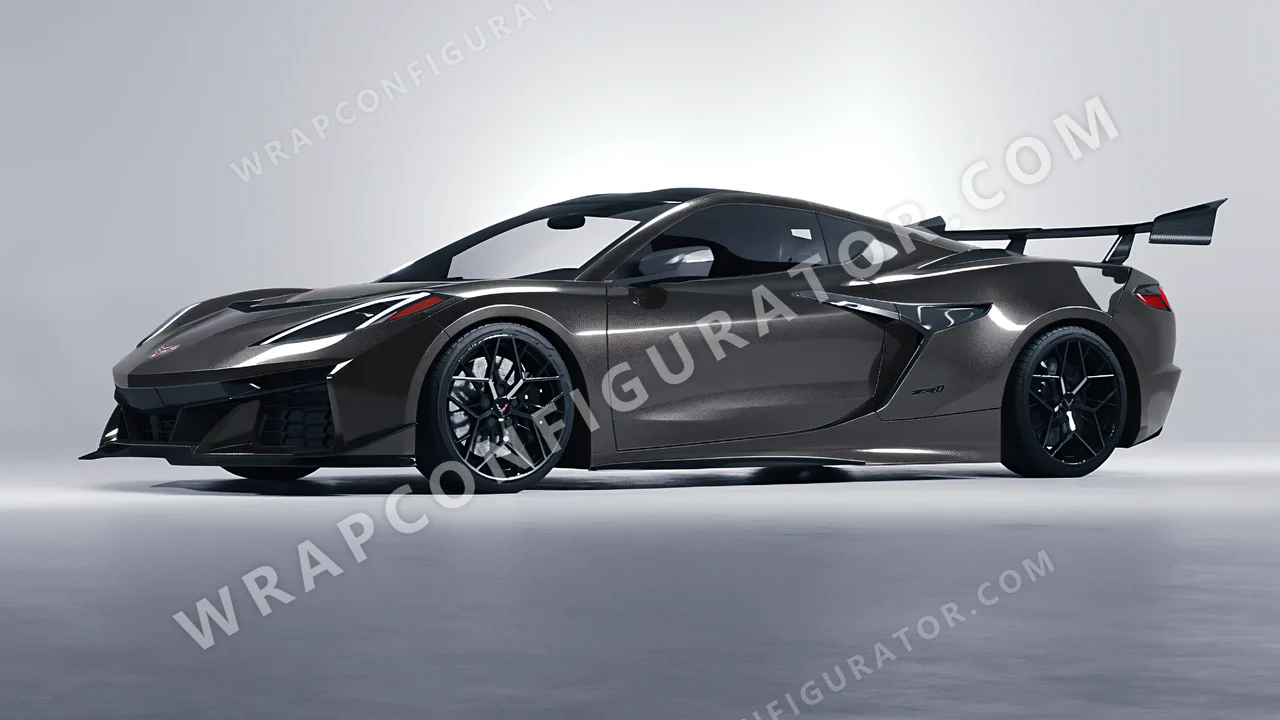 Grey Chevrolet Corvette ZR1 2025 wrapped in Colourshield PPF by HyperPro Dark Gray HGM70-P