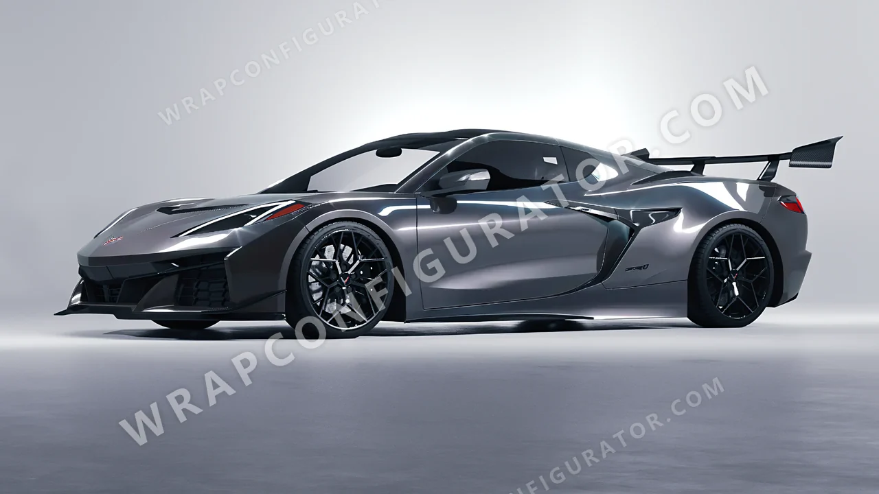 Grey Chevrolet Corvette ZR1 2025 wrapped in Colourshield PPF by HyperPro Shark Gray HGF102-P