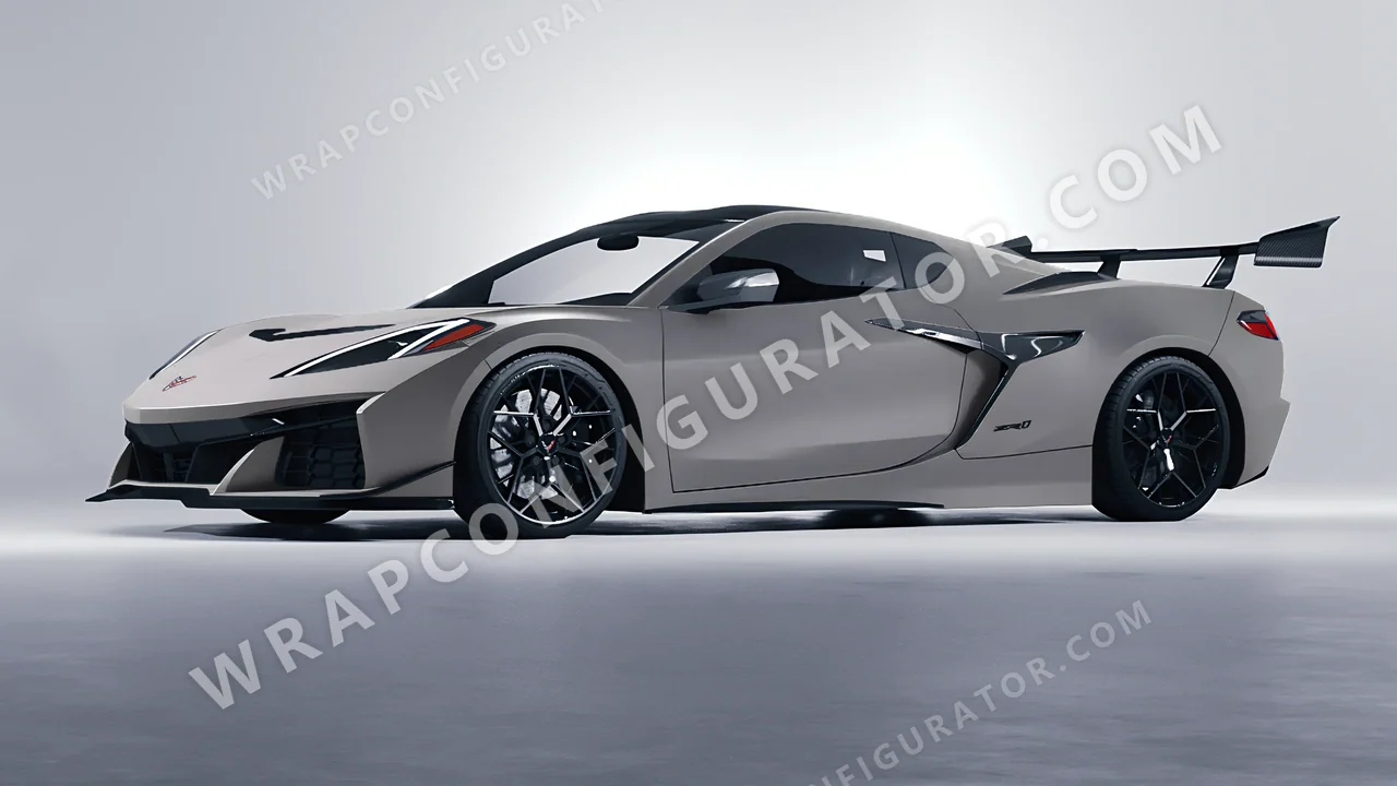 Grey Chevrolet Corvette ZR1 2025 wrapped in Inozetek Dynamic PPF Shark Grey DPPF818