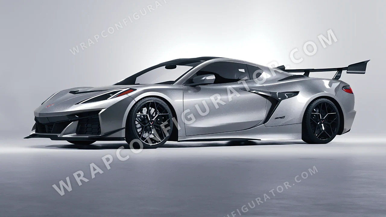Grey Chevrolet Corvette ZR1 2025 wrapped in Inozetek Dynamic PPF Silver Bullet DPPF912