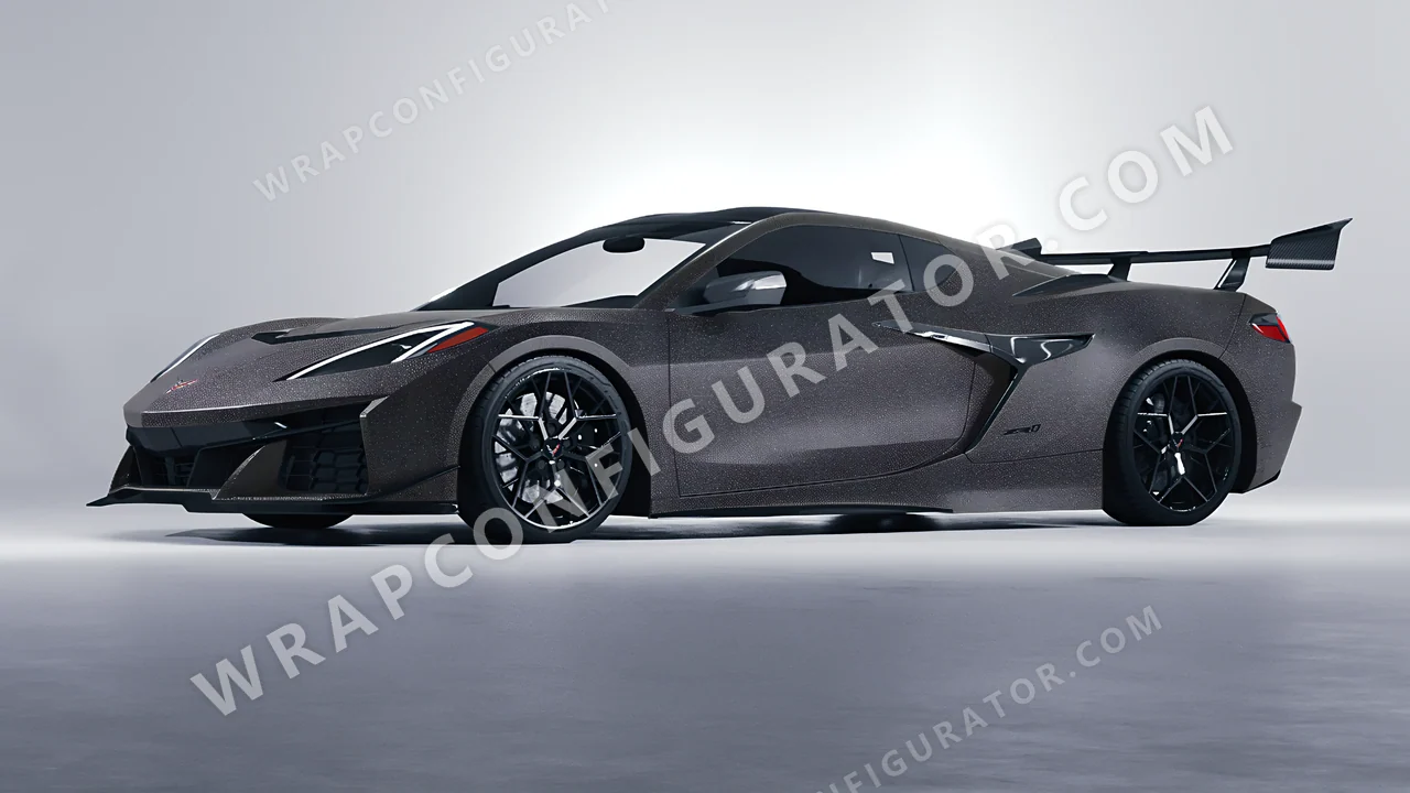 Grey Chevrolet Corvette ZR1 2025 wrapped in KPMF Dark Grey Matt K89015