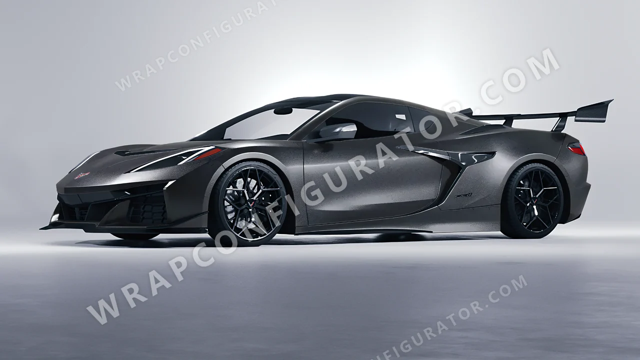 Grey Chevrolet Corvette ZR1 2025 wrapped in KPMF Matt Anthracite K75320