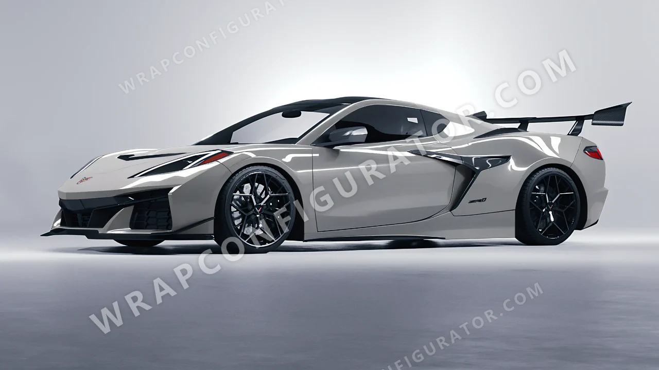 Grey Chevrolet Corvette ZR1 2025 wrapped in KPMF Ominous Grey K75415