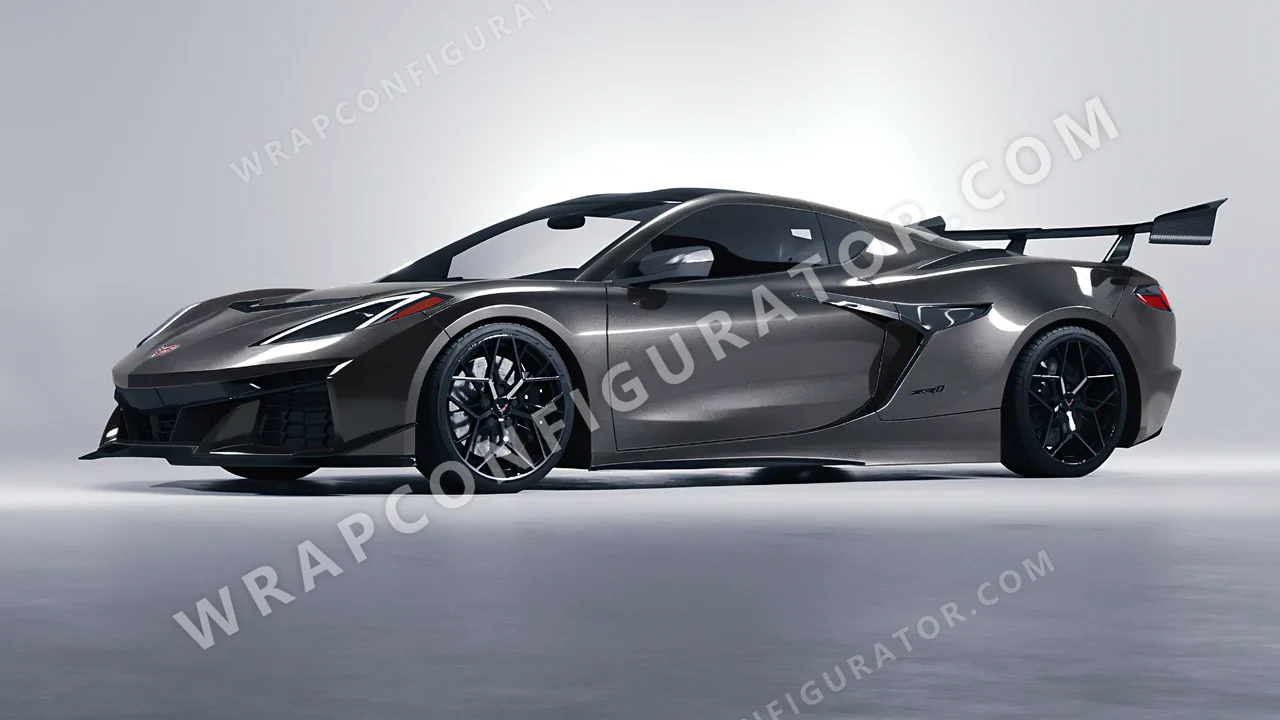 Grey Chevrolet Corvette ZR1 2025 wrapped in ORACAL Charcoal 970RA-937G