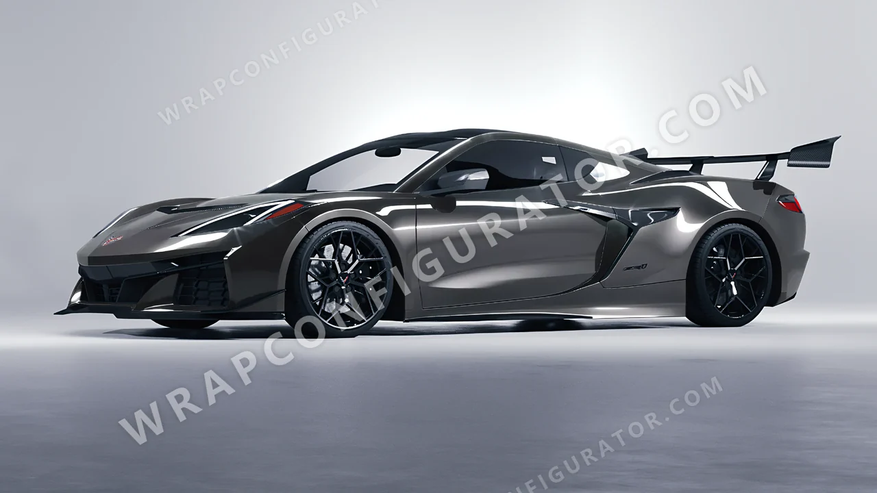 Grey Chevrolet Corvette ZR1 2025 wrapped in ORACAL Dark Grey 970RA-073G