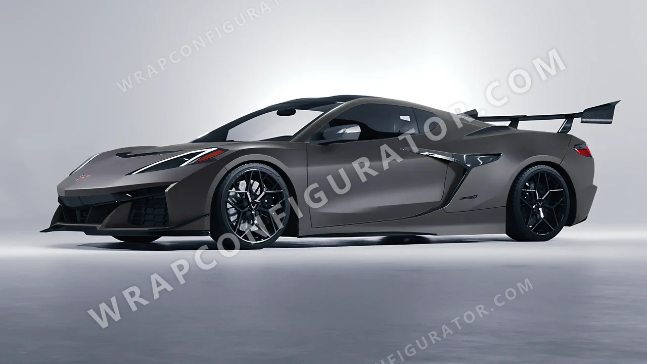 Grey Chevrolet Corvette ZR1 2025 wrapped in ORACAL Dark Grey 970RA-073M