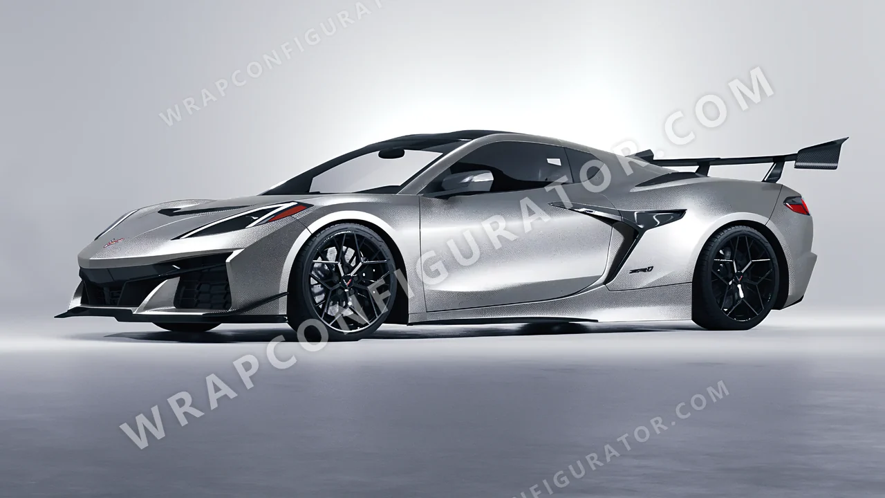 Grey Chevrolet Corvette ZR1 2025 wrapped in ORACAL Silver Grey 970RA-090M
