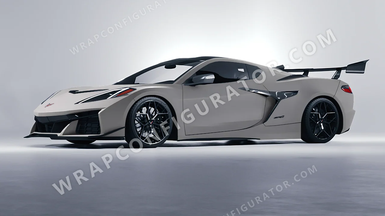 Grey Chevrolet Corvette ZR1 2025 wrapped in ORACAL Telegrey 970RA-076M