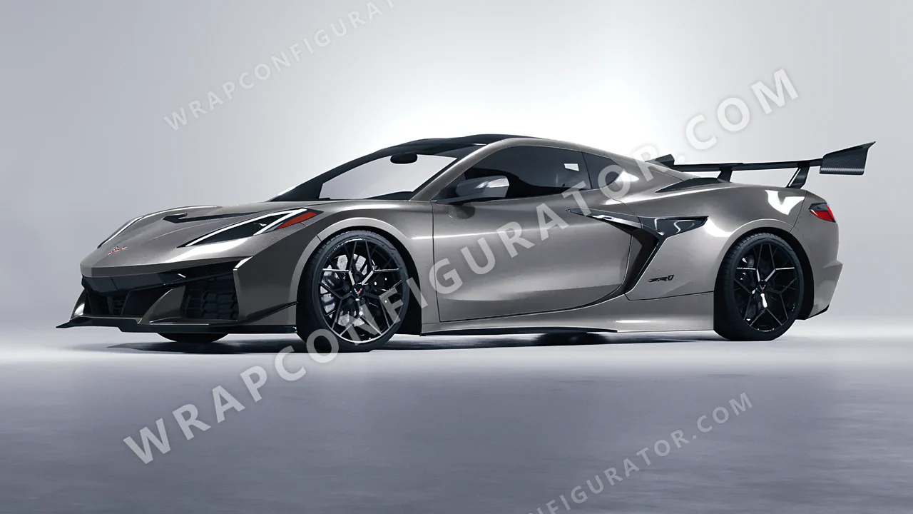 Grey Chevrolet Corvette ZR1 2025 wrapped in ORACAL Tin 970RA-933G