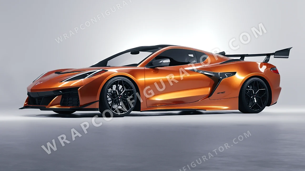 Orange Chevrolet Corvette ZR1 2025 wrapped in 3M Gloss Liquid Copper G344