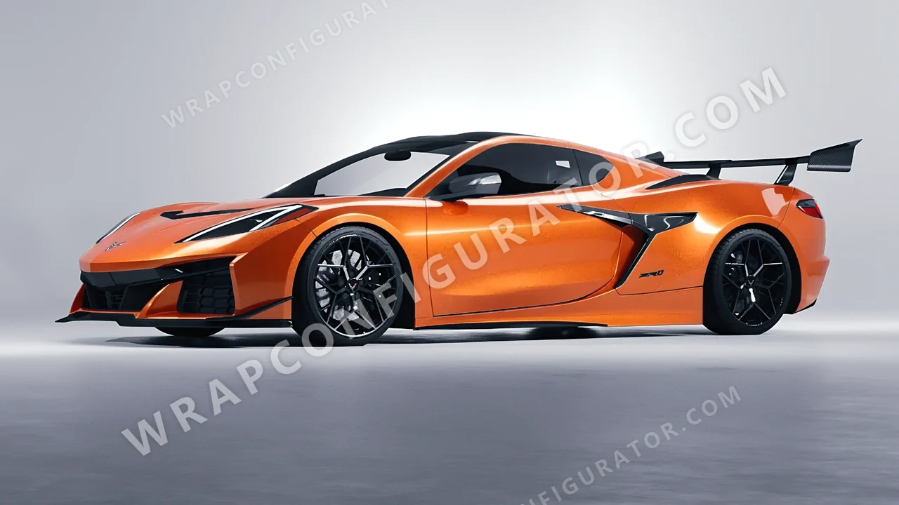 Orange Chevrolet Corvette ZR1 2025 wrapped in Colourshield PPF by HyperPro Bright Orange HGM76-P