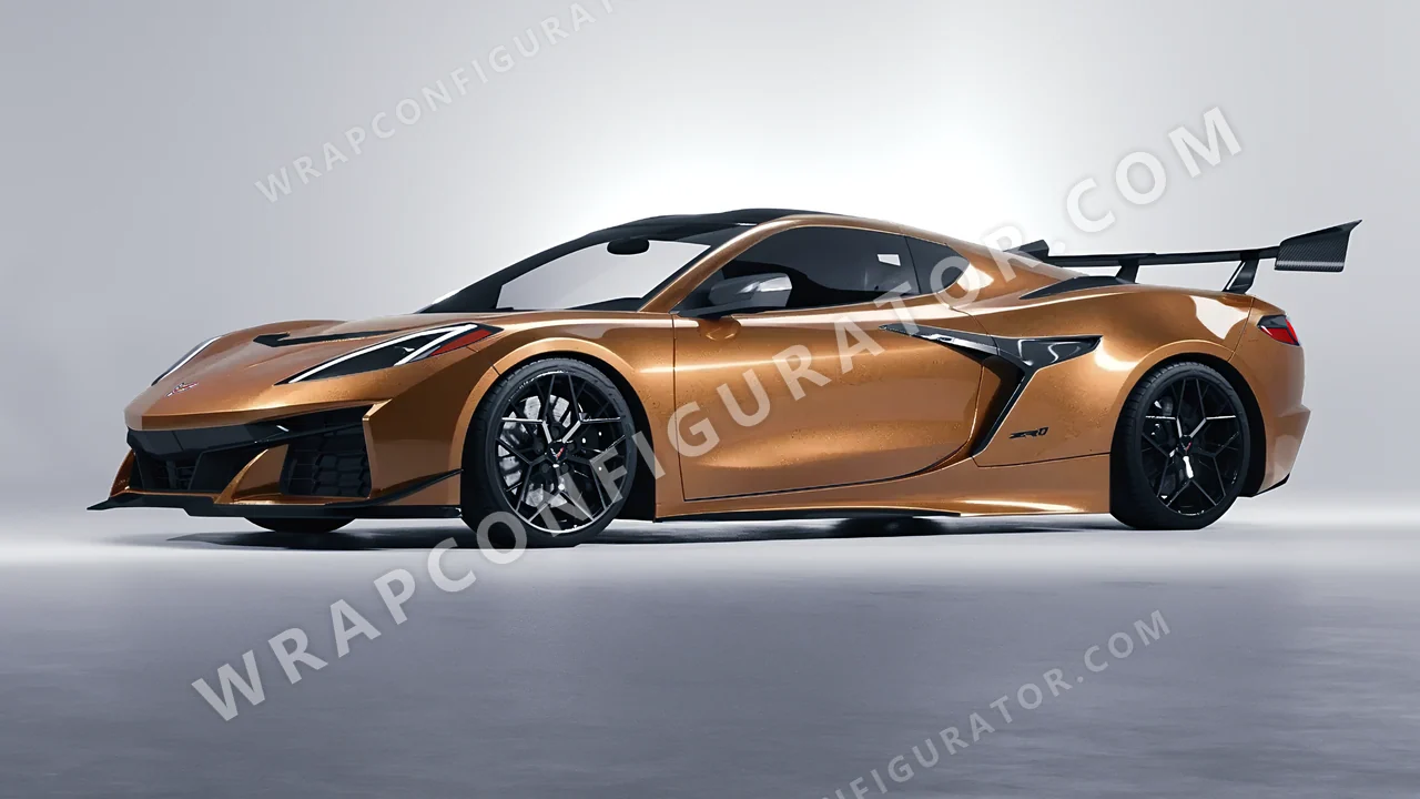 Orange Chevrolet Corvette ZR1 2025 wrapped in Inozetek Dynamic PPF Bronze DPPF928
