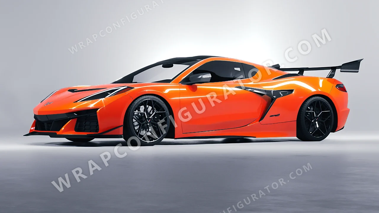 Orange Chevrolet Corvette ZR1 2025 wrapped in Inozetek Dynamic PPF Solar Flame DPPF713