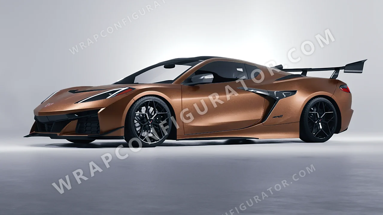 Orange Chevrolet Corvette ZR1 2025 wrapped in KPMF Matt Anodised Bronze K75549
