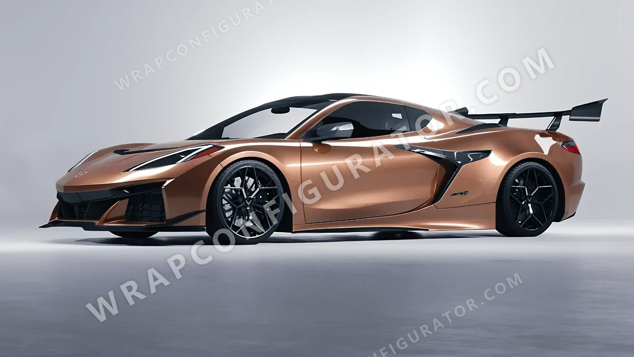 Orange Chevrolet Corvette ZR1 2025 wrapped in ORACAL Bronze Antique 970RA-921G