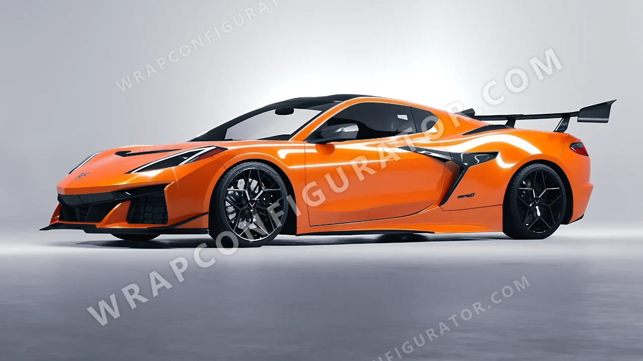 Orange Chevrolet Corvette ZR1 2025 wrapped in ORACAL Daggi Orange 970RA-363G