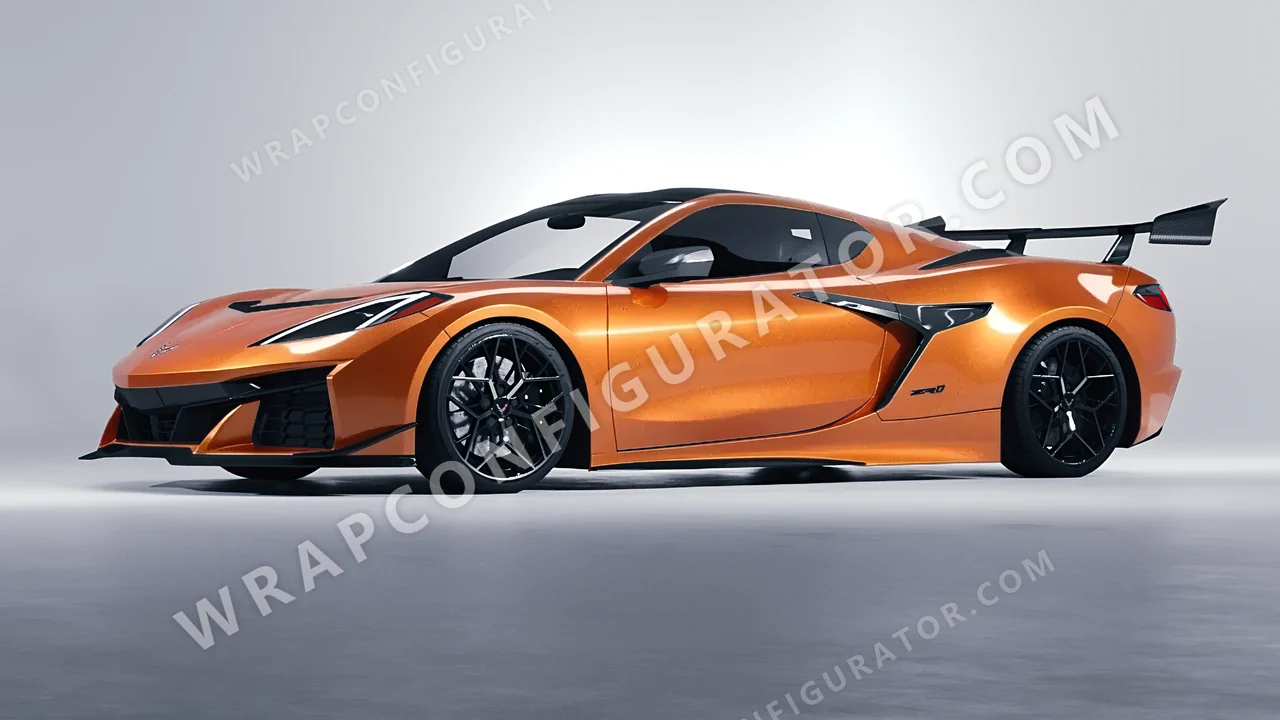 Orange Chevrolet Corvette ZR1 2025 wrapped in ORACAL Mandarin 970RA-300G