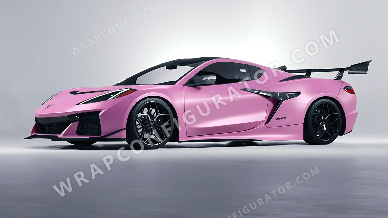 Pink Chevrolet Corvette ZR1 2025 wrapped in Avery Dennison Bubblegum Pink SW900-514-O