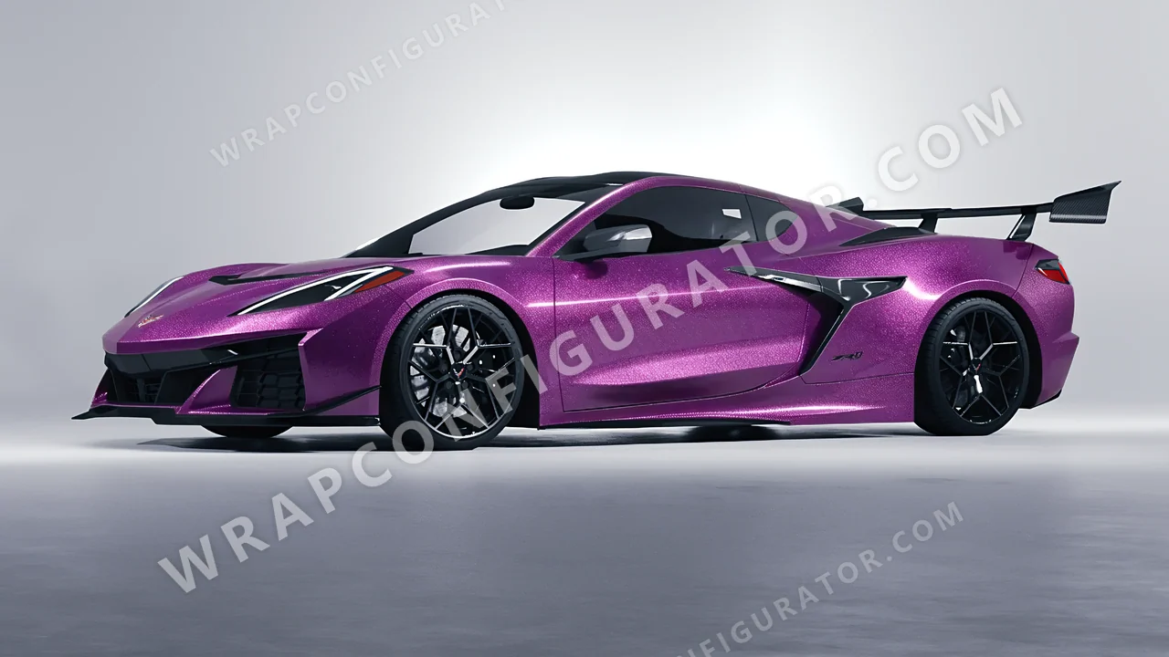 Pink Chevrolet Corvette ZR1 2025 wrapped in Avery Dennison Cosmic Rose SW900-526-M