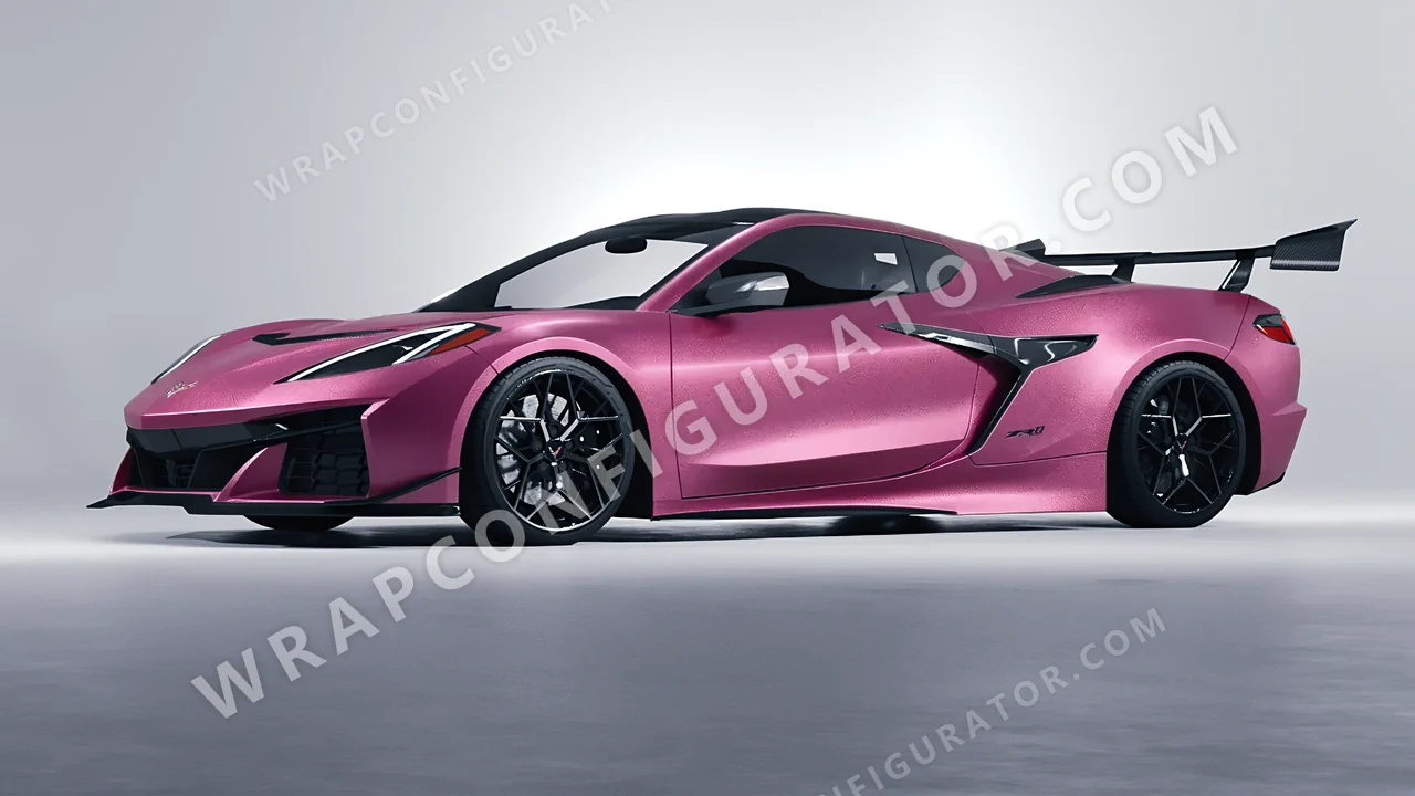 Pink Chevrolet Corvette ZR1 2025 wrapped in Avery Dennison Pink SW900-520-M