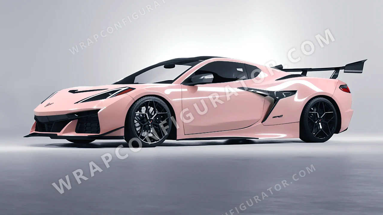 Pink Chevrolet Corvette ZR1 2025 wrapped in Inozetek Dynamic PPF Dusty Pink DPPF942