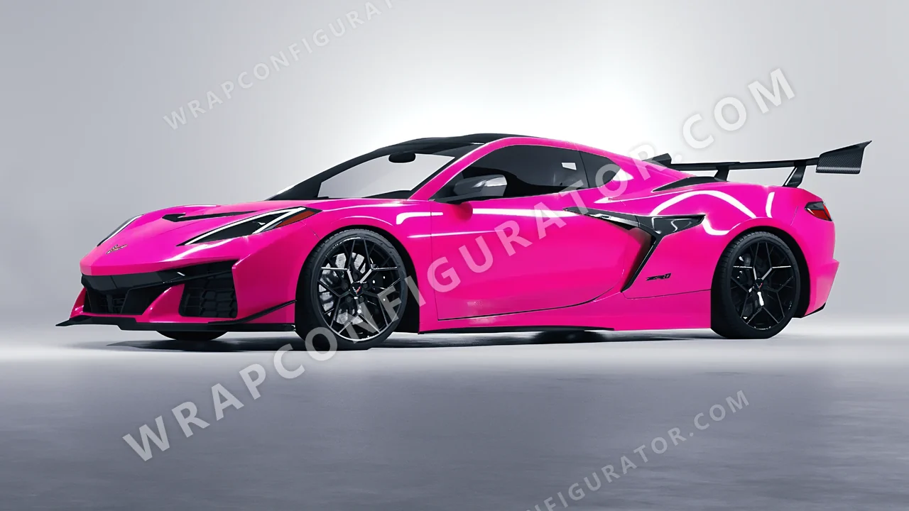 Pink Chevrolet Corvette ZR1 2025 wrapped in Inozetek Dynamic PPF Hot Pink DPPF941