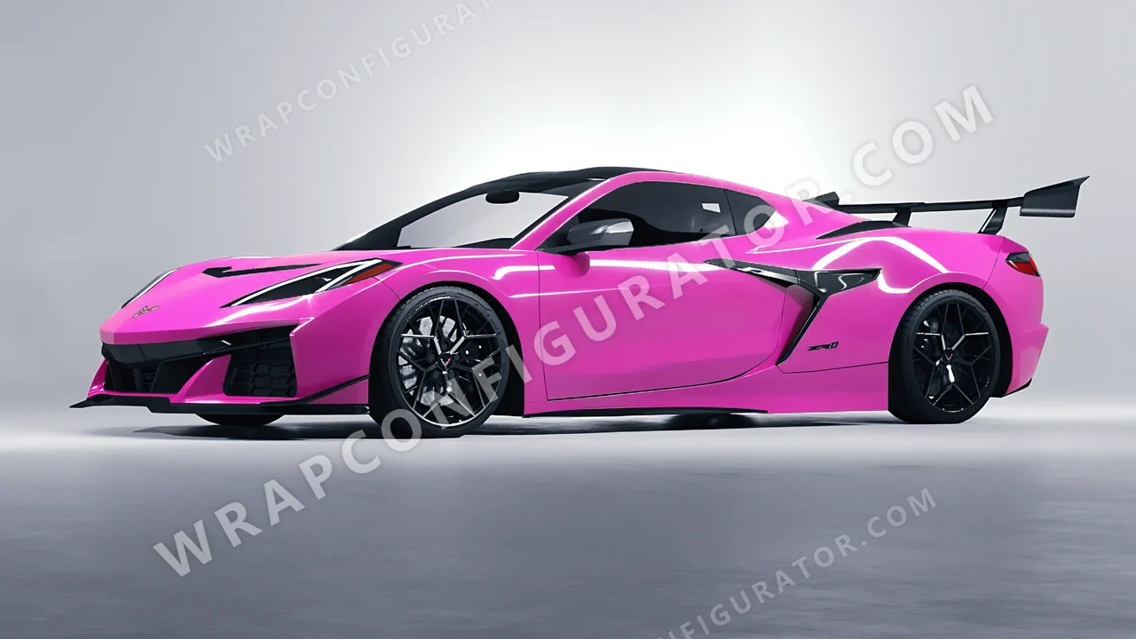 Pink Chevrolet Corvette ZR1 2025 wrapped in ORACAL Soft Pink 970RA-045G