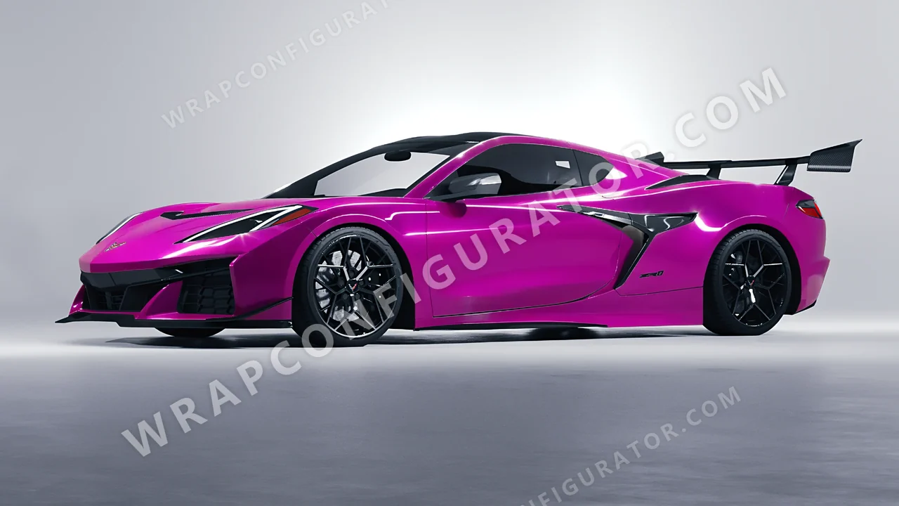 Pink Chevrolet Corvette ZR1 2025 wrapped in ORACAL Telemagenta 970RA-077G