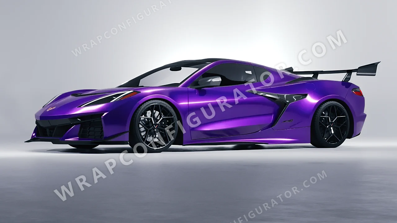 Purple Chevrolet Corvette ZR1 2025 wrapped in 3M Gloss Plum Explosion GP258