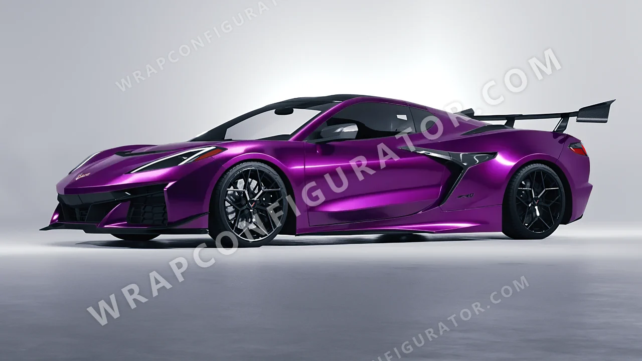 Purple Chevrolet Corvette ZR1 2025 wrapped in Avery Dennison Gloss Fun Purple SW900-568-S