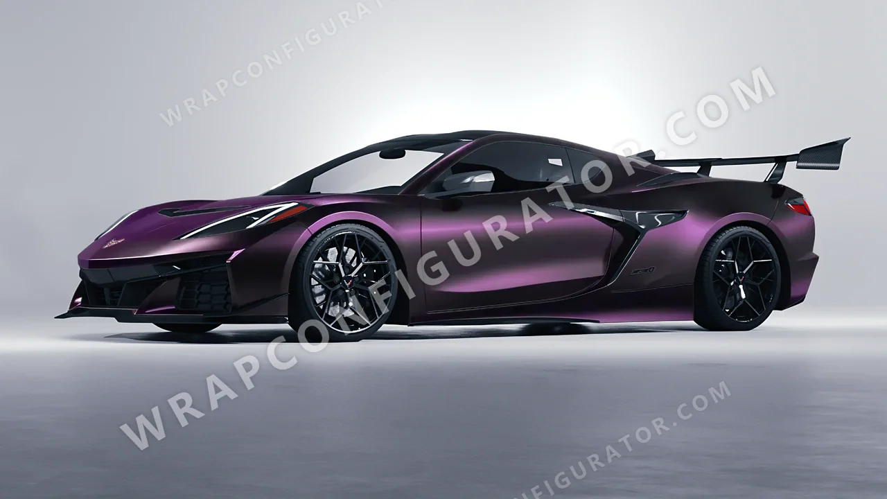 Purple Chevrolet Corvette ZR1 2025 wrapped in Colourshield PPF by HyperPro Ghost Black/Purple MSF06-P