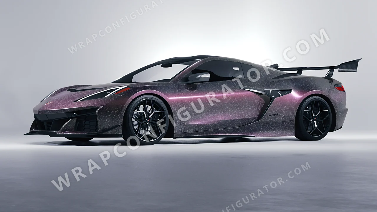 Purple Chevrolet Corvette ZR1 2025 wrapped in Colourshield PPF by HyperPro Gray/Purple CG07-P